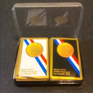 (2) 1984 Olympic playing card sets Rare
